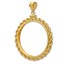 14K Gold Screw-Top Rope Polished Coin Bezel - 32.7 mm