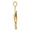 14k Gold Solid Polished 3-Dimensional Graduation Cap Pendant