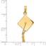 14k Gold Solid Polished 3-Dimensional Graduation Cap Pendant