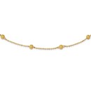 14k Gold Textured 7 Stations Ball Necklace