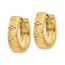 14k Gold Textured and Polished Hinged Hoop Earrings
