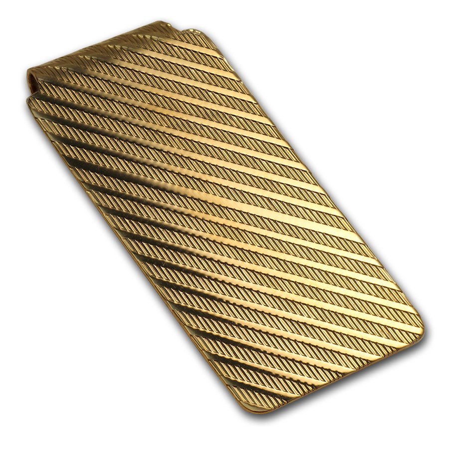 14K Gold Textured Money Clip