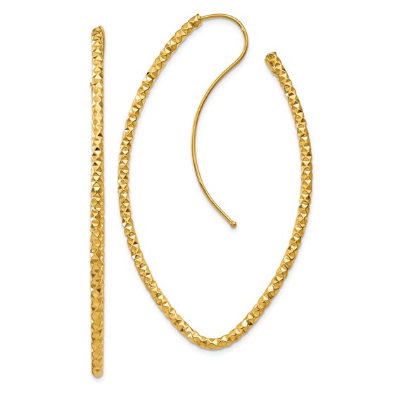14k Gold Textured Oval French Wire Earrings 14k Gold Textured Oval French Wire Earrings