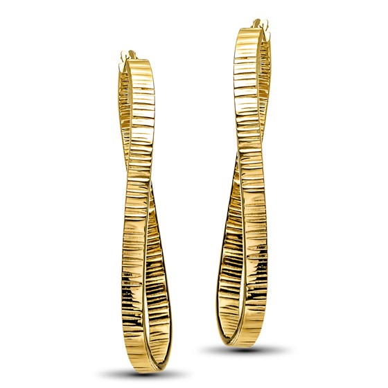 14k Gold Textured Oval Hoop Earrings 14k Gold Textured Oval Hoop Earrings