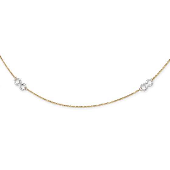 14k Gold Two-tone Polished Infinity Necklace 14k Gold Two-tone Polished Infinity Necklace