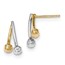14k Gold Two-tone Polished & Textured Post Earrings