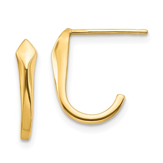 14K J-Hoop Post Earrings - 14.26 mm 14K J-Hoop Post Earrings - 14.26 mm