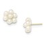 14k Medium Egg White Cultured Pearl Flower Earrings
