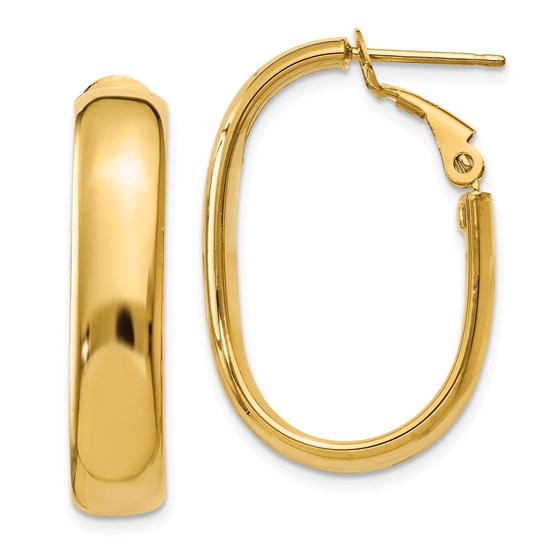 14k Omega Back Oval Hoop Earrings 14k Omega Back Oval Hoop Earrings