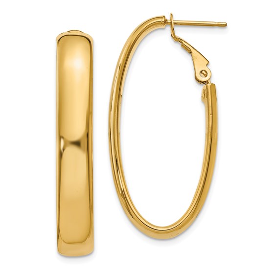 14k Oval Hollow Hoop Earrings 14k Oval Hollow Hoop Earrings