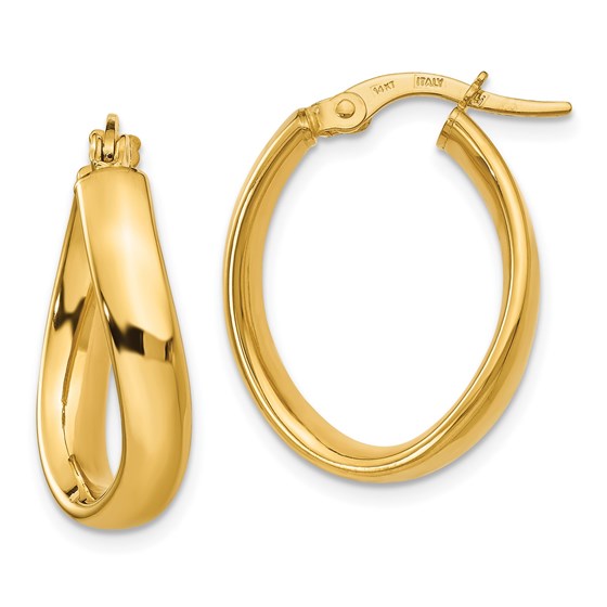 14K Oval Polished Earrings - 22.25 mm 14K Oval Polished Earrings - 22.25 mm