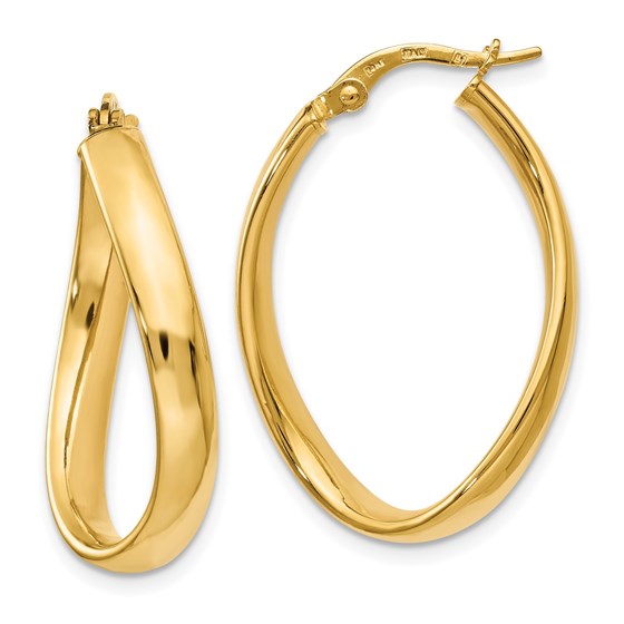 14K Oval Polished Earrings - 29.5 mm 14K Oval Polished Earrings - 29.5 mm