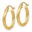 14k Polished 2.75 mm Twisted Hoop Earrings