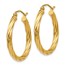 14k Polished 3.25 mm Twisted Hoop Earrings