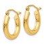 14k Polished 3 mm Lightweight Round Hoop Earrings