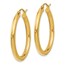 14K Polished 3mm Hoop Earrings - 31 mm