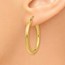 14K Polished 3mm Hoop Earrings - 31 mm