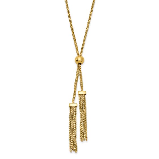 14K Polished Adjustable Tassel Necklace - 19 in. 14K Polished Adjustable Tassel Necklace - 19 in.