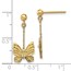 14K Polished and Brushed Butterfly Earrings - 23.1 mm