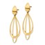 14K Polished and Brushed Post Dangle Earrings - 38 mm