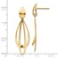 14K Polished and Brushed Post Dangle Earrings - 38 mm