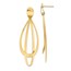14K Polished and Brushed Post Dangle Earrings - 60 mm