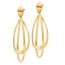14K Polished and Brushed Post Dangle Earrings - 60 mm