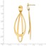 14K Polished and Brushed Post Dangle Earrings - 60 mm