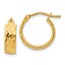 14K Polished and D/C Hoop Earrings - 14 mm