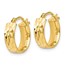 14K Polished and D/C Hoop Earrings - 14 mm