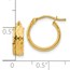 14K Polished and D/C Hoop Earrings - 14 mm