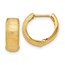 14K Polished and Textured Hinged Hoop Earrings - 14 mm