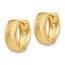14K Polished and Textured Hinged Hoop Earrings - 14 mm