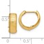 14K Polished and Textured Hinged Hoop Earrings - 14 mm