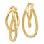 14K Polished and Textured Hinged Hoop Earrings - 28 mm