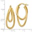14K Polished and Textured Hinged Hoop Earrings - 28 mm
