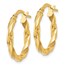 14K Polished and Textured Hoop Earrings - 20 mm