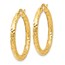 14K Polished and Textured Hoop Earrings - 30 mm