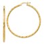 14K Polished and Textured Hoop Earrings - 45 mm