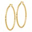 14K Polished and Textured Hoop Earrings - 45 mm