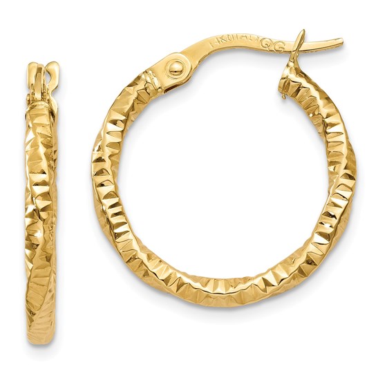 14k Polished and Textured Hoop Earrings 14k Polished and Textured Hoop Earrings