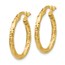 14k Polished and Textured Hoop Earrings