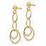 14K Polished and Textured Post Dangle Earrings - 30 mm