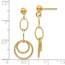 14K Polished and Textured Post Dangle Earrings - 30 mm
