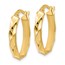14K Polished and Twisted Oval Hoop Earrings - 22 mm