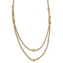 14K Polished Beaded Layered Necklace - 18 in.
