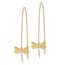 14K Polished Brushed Dragonfly Threader Earrings - 51 mm
