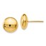 14K Polished Button Post Earrings - 11 mm