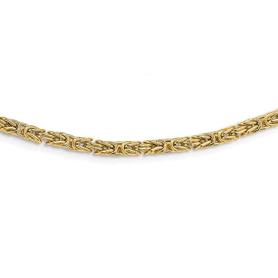 14K Polished Byzantine Link Necklace - 18 in.