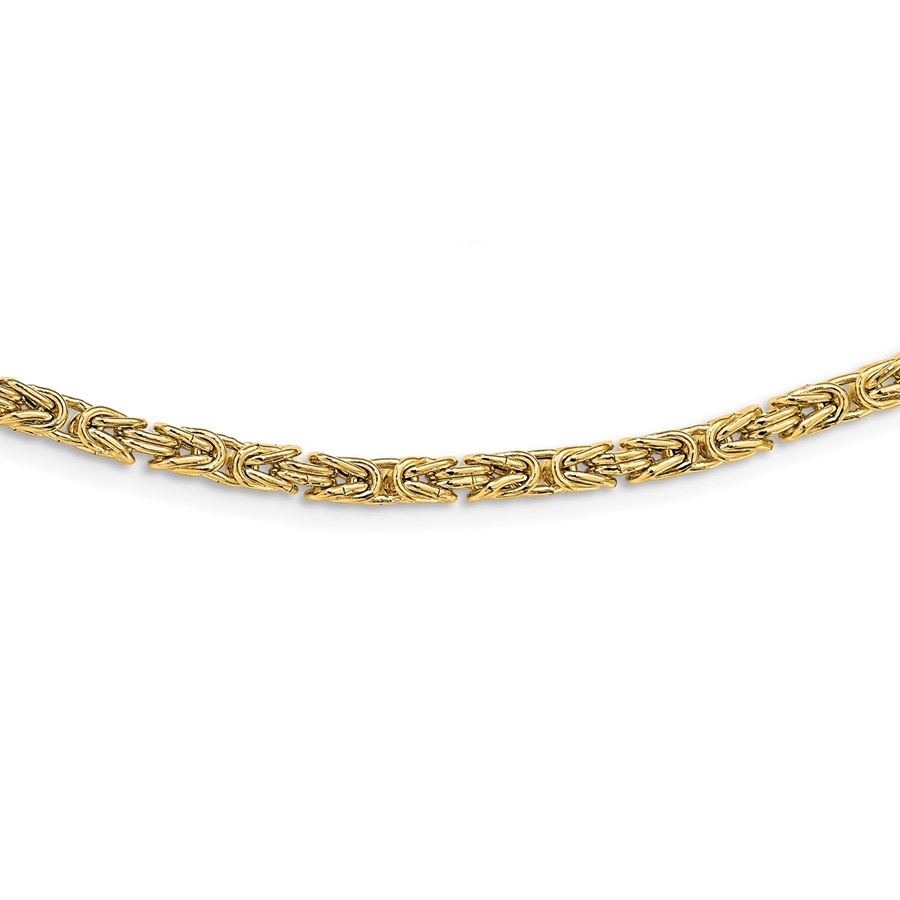 14K Polished Byzantine Link Necklace - 18 in.